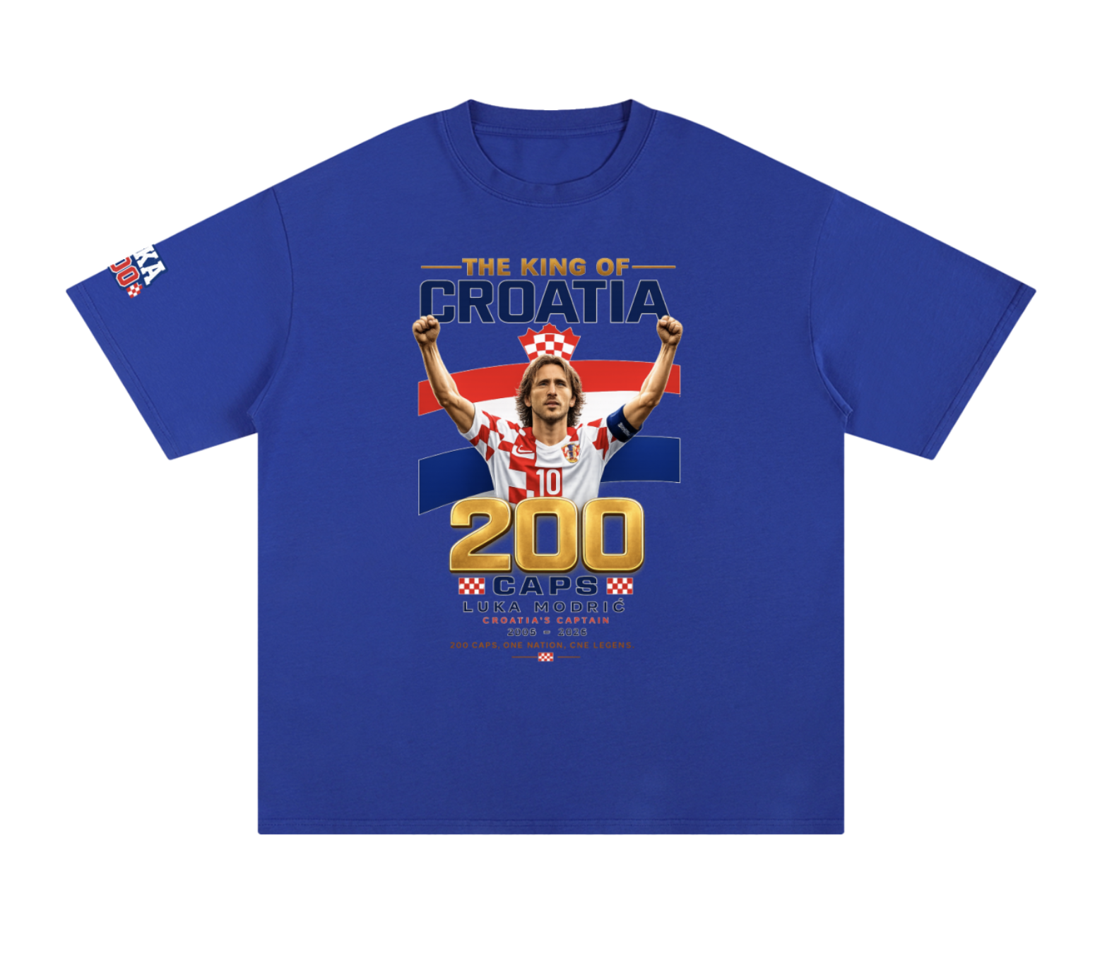 Royal blue Croatian football tribute T-shirt mockup